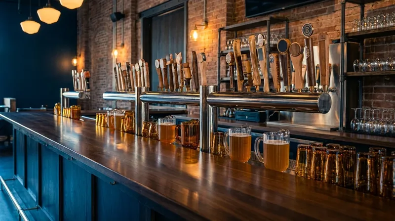 Tap handles and amber glassware on a bar, Texas TABC Licenses and Permits
