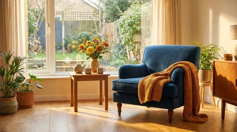 Sunlit sitting room with an armchair and garden view, how to Start a Home Health Agency in Texas