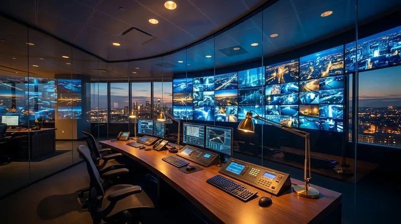 Security operations desk with camera monitors, how to Start a Locksmith Business in Texas