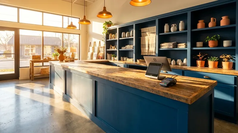 Small shop counter with a card reader, how to Start a Drone Services Business in Texas